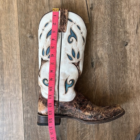 Stetson Distressed Leather Western Cowboy Boots - Picture 15 of 16